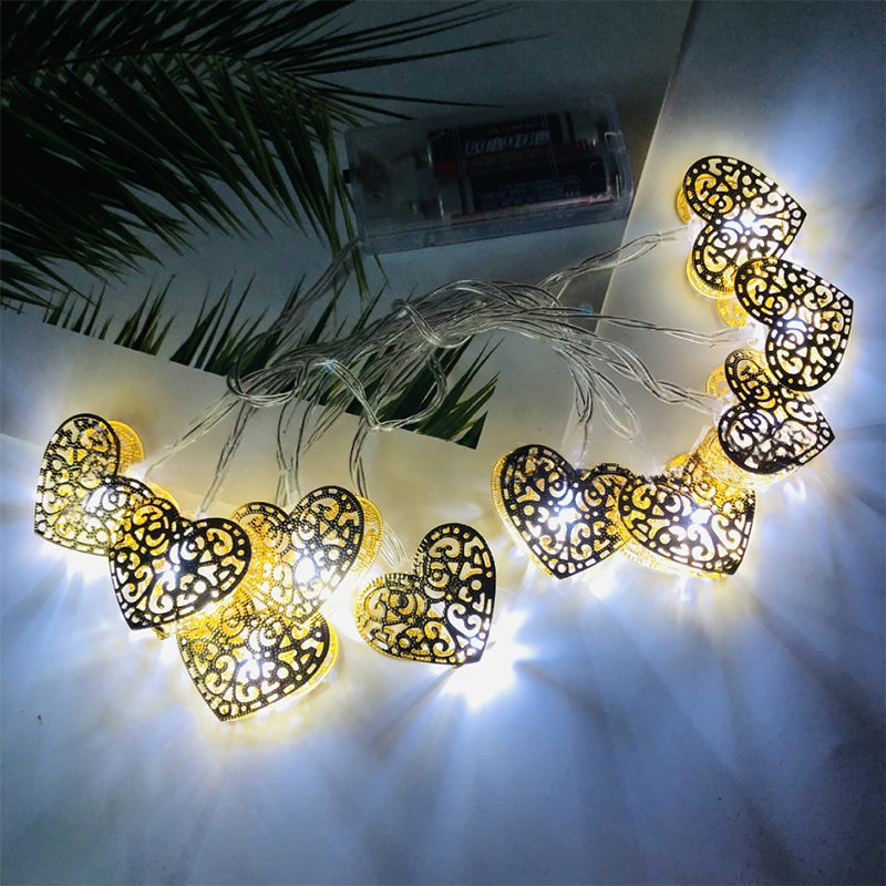 heart shaped led battery string light
