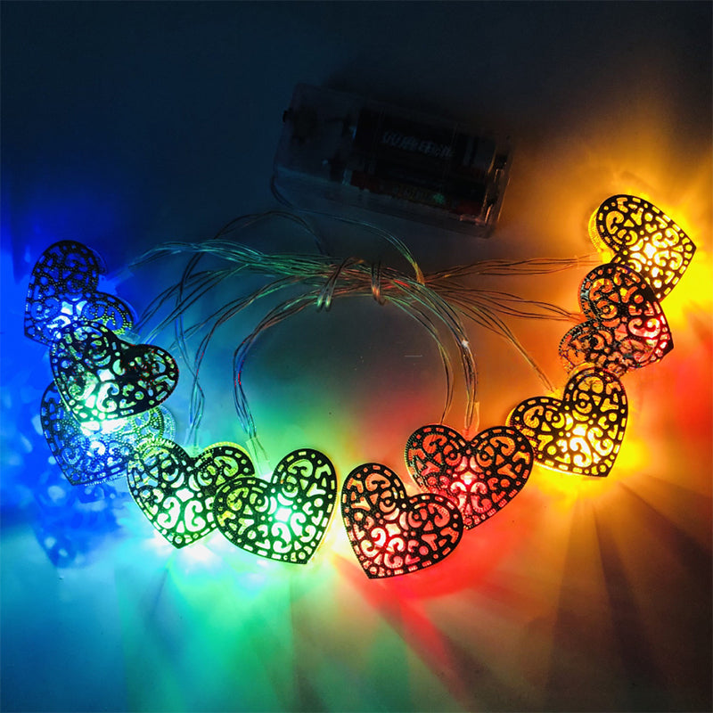 heart shaped led battery string light