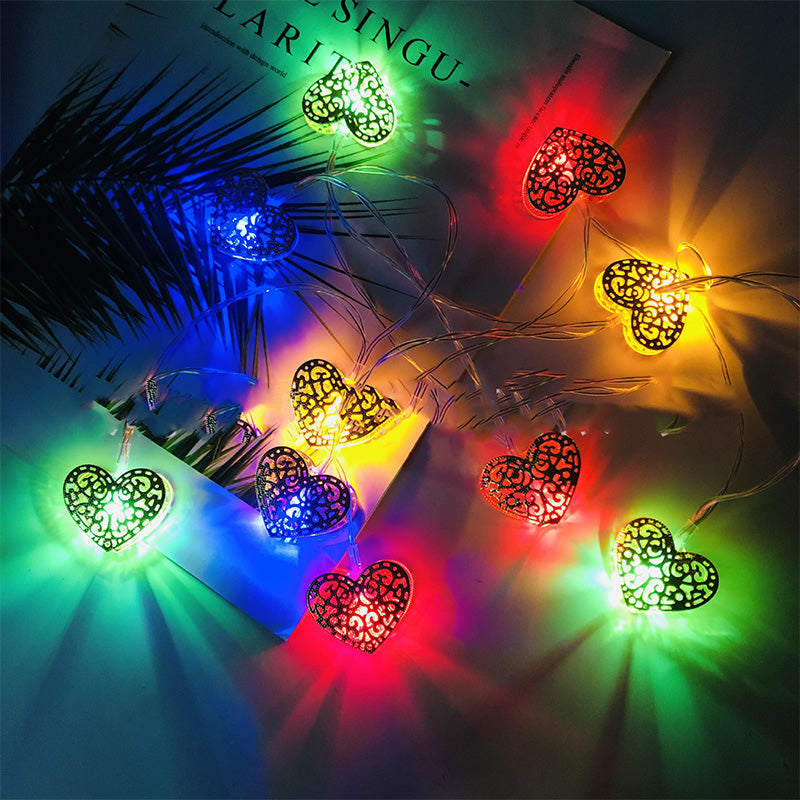 heart shaped led battery string light