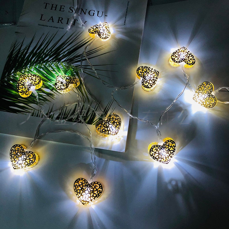 heart shaped led battery string light