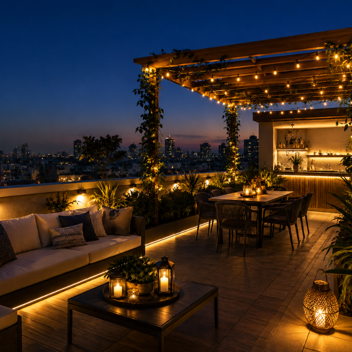 Transform Your Rooftop into a Nighttime Paradise with Lighting